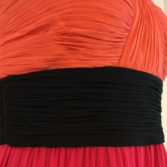 Vintage Cache' Silk Sweetheart Strapless Maxi Formal Gown - Coral, Pink, Black 2 - Picture 5 of 8